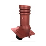 Е-18-4 Вентвыход красный изолированный D125/110  мм Н 447 мм, универсальный для низкопрофильной металлической кровли с переходником