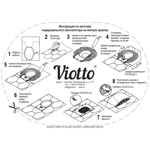 Вентилятор подкровельного пространства для готовой мягкой и фальцевой кровли, черепаха 352/250/115 шоколад