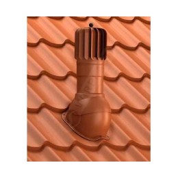 T04-AL-L-2 Вентвыход роторный коричневый неизолированный D150 Н 492,5 мм с проходным элементом для кровли из металлочерепицы