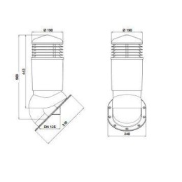 125/110 h500 неизолированный зеленый К94-5 с проходным элементом для кровли из металлочерепицы