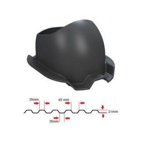 Е-25R-6 Вентвыход черный D125мм H-447 неизолированный для профнастила