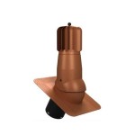 T01-AL-L-7 Вентвыход роторный терракотовый неизолированный D150 Н 492,5 мм для гибкой битумной кровли (при монтаже)