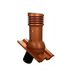 Е-34-7 Вентвыход терракотовый изолированный D125/110 Н 447 мм для кровли из цементно-песчаной и керамической черепицы с переходником