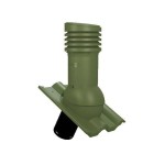 Е-33-5 Вентвыход зеленый неизолированный D125/110 Н 447 мм для кровли из цементно-песчаной и керамической черепицы с переходником