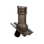 Е-33-2 Вентвыход коричневый неизолированный D125/110 Н 447 мм для кровли из цементно-песчаной и керамической черепицы с переходником