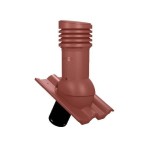 Е-34-4 Вентвыход красный изолированный D125/110 Н 447 мм для кровли из цементно-песчаной и керамической черепицы с переходником