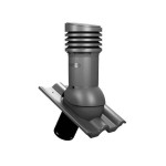 Е-33-1 Вентвыход серый неизолированный D125/110 Н 447 мм для кровли из цементно-песчаной и керамической черепицы с переходником