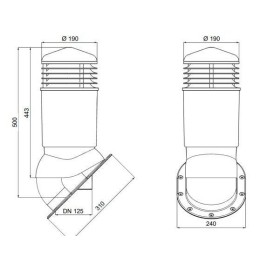 125/110 h500 изолированный красный К89-4 с проходным элементом для мягкой и фальцевой кровли