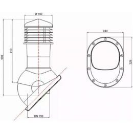 150/500 неизолированный красный К52-4 с проходным элементом для мягкой и фальцевой кровли
