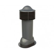 Труба вентиляционная для готовой мягкой и фальцевой кровли d125\110мм, h-650мм не утепленная, серый графит