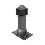 Труба вентиляционная с универсальным проходным элементом d125\110мм, h-650мм утепленная, серый графит
