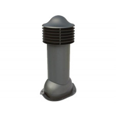 Труба вентиляционная для металлочерепицы d125\110мм, h-650мм не утепленная, серый графит