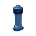 Труба вентиляционная для металлочерепицы d125\110мм, h-650мм не утепленная, синяя
