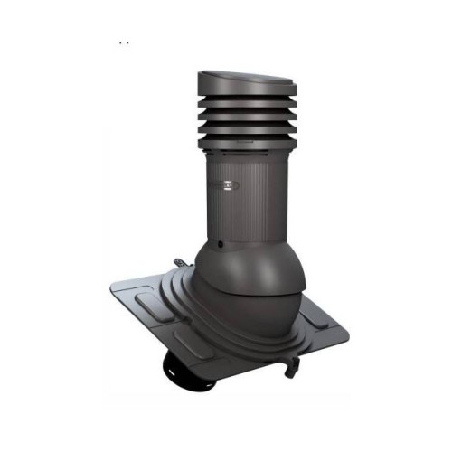 Е-22-3 Вентвыход графитовый изолированный D150 мм Н 490 мм, универсальный для низкопрофильной металлической кровли с переходником