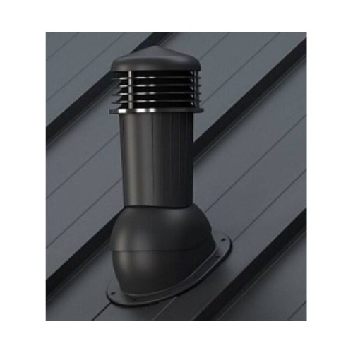 125/110 h500 неизолированный черный К88-6 с проходным элементом для мягкой и фальцевой кровли