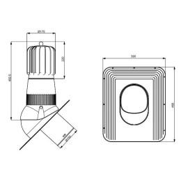 T02-AL-L-6 Вентвыход роторный черный неизолированный D150 Н 492,5 мм гибкой битумной черепицы (готовой) и фальцевой кровли