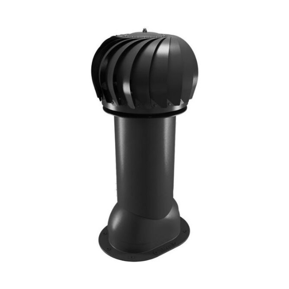 Роторная вентиляция для готовой мягкой и фальцевой кровли d110мм, h-550мм не утепленная, черная