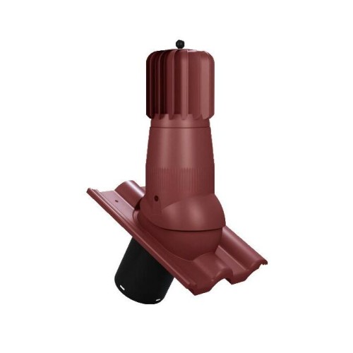 T05-AL-L-4 Вентвыход роторный красный неизолированный D150 Н 492,5 мм с проходным элементом для цементно-песчаной и керамической черепицы