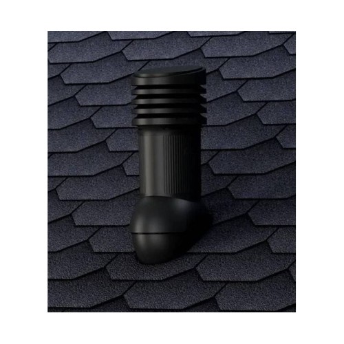 Е-01-6 Вентвыход черный D 125/110 H-447 неизолированный  для гибкой битумной кровли (при монтаже) с переходником