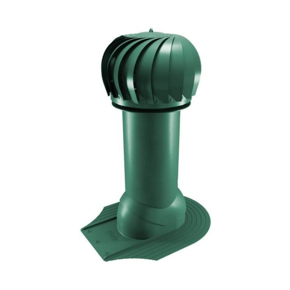 Роторная вентиляция для мягкой кровли при монтаже d110мм, h-550мм утепленная, зеленый мох