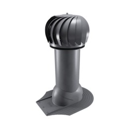 Роторная вентиляция для мягкой кровли при монтаже d150мм, h-650мм не утепленная, серый графит