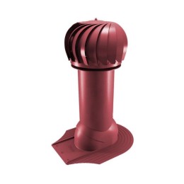 Роторная вентиляция для мягкой кровли при монтаже d110мм, h-550мм утепленная, красное вино