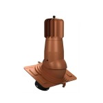 T03-AL-L-7 Вентвыход роторный терракотовый неизолированный D150 Н 492,5 мм с универсальным проходным элементом для низкопрофильных (до 35 мм) металлических кровельных покрытий