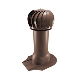 Роторная вентиляция для мягкой кровли при монтаже d110мм, h-550мм утепленная, шоколад