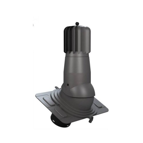 T03-AL-L-3 Вентвыход роторный графитовый неизолированный D150 Н 492,5 мм с универсальным проходным элементом для низкопрофильных (до 35 мм) металлических кровельных покрытий