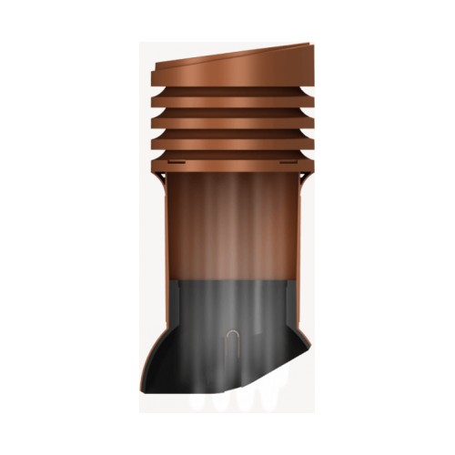 Е-30-4 Вентвыход красный D150 H-490 изолированный для кровли из металлочерепицы