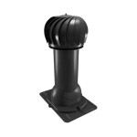 Роторная вентиляция с универсальным проходным элементом d110мм, h-550мм утепленная, черная