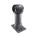 Роторная вентиляция с универсальным проходным элементом d110мм, h-550мм не утепленная, серый графит