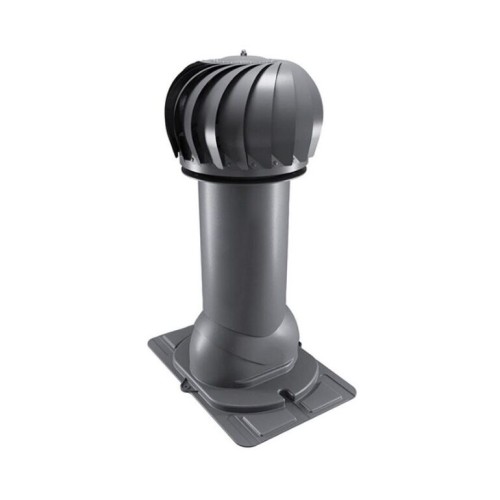Роторная вентиляция с универсальным проходным элементом d110мм, h-550мм утепленная, серый графит