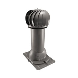 Роторная вентиляция с универсальным проходным элементом d125мм, h-650мм утепленная, коричневая