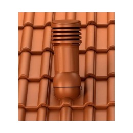 Е-34-6 Вентвыход черный изолированный D125/110 Н 447 мм для кровли из цементно-песчаной и керамической черепицы с переходником