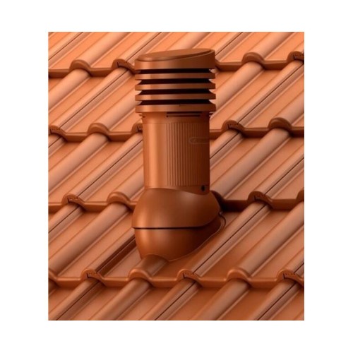 Е-33-5 Вентвыход зеленый неизолированный D125/110 Н 447 мм для кровли из цементно-песчаной и керамической черепицы с переходником