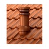 Е-37-2 Вентвыход коричневый неизолированный D150 Н 490 мм для кровли из цементно-песчаной и керамической черепицы с переходником
