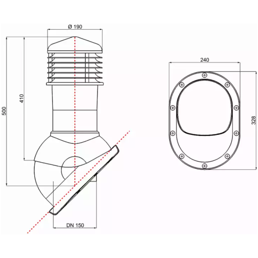 150/550 изолированный зеленый К54-5 с проходным элементом для мягкой и фальцевой кровли
