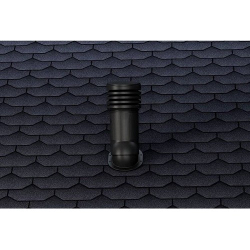 Е-13-3 Вентвыход графитовый D 150 H-490 неизолированный  для кровли из гибкой битумной черепицы(готовой) и фальцевой кровли