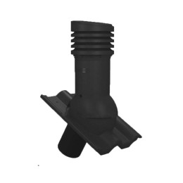 Е-37-8 Вентвыход антрацит неизолированный D150 Н 490 мм для кровли из цементно-песчаной и керамической черепицы с переходником