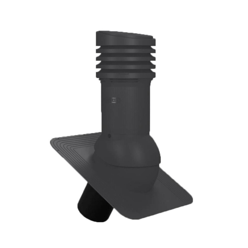 Е-05-8 Вентвыход антрацит D150 H-490 неизолированный  для гибкой битумной кровли (при монтаже) с переходником