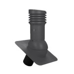 Е-01-3 Вентвыход графитовый D 125/110 H-447 неизолированный  для гибкой битумной кровли (при монтаже) с переходником