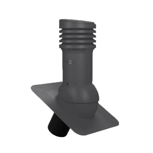 Е-05-3 Вентвыход графитовый D150 H-490 неизолированный  для гибкой битумной кровли (при монтаже) с переходником