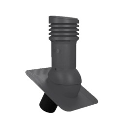 Е-02-3 Вентвыход графитовый D 125/110 H-447 изолированный для гибкой битумной кровли (при монтаже) с переходником