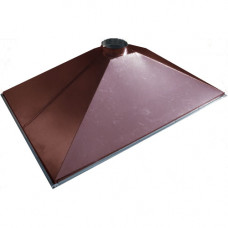 ЗВОК  700х1200х500 h купольный коричневый зонт вытяжной из оцинкованной стали на шинорейке