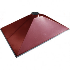 ЗВОК  700х1300х400 h купольный красный зонт вытяжной из оцинкованной стали на шинорейке
