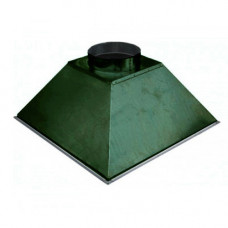 ЗВОК  800х1000х400 h купольный зеленый зонт вытяжной из оцинкованной стали на шинорейке
