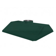 ЗВОК  500х 600х300h купольный двускатный зеленый зонт вытяжной из оцинкованной стали на шинорейке