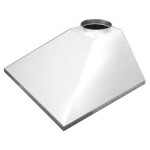 ЗВОК 500х 600х400 h купольный без шины белый зонт вытяжной из оцинкованной стали