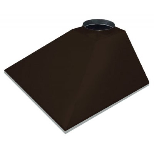 ЗВОК 500х 600х400 h купольный без шины коричневый зонт вытяжной из оцинкованной стали